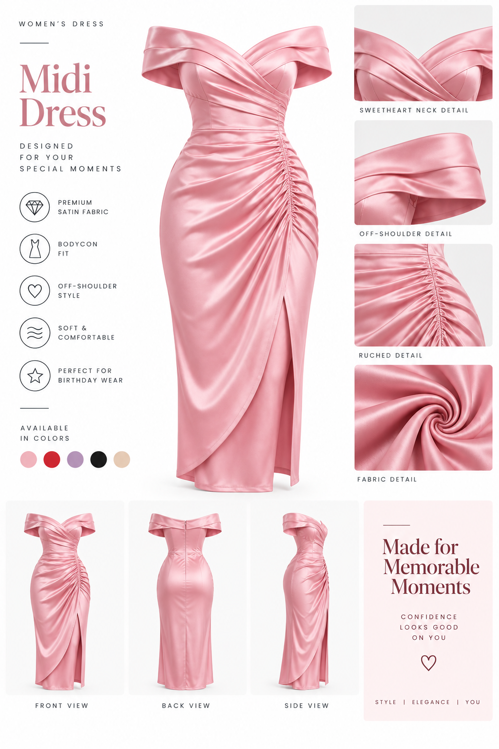 Blush Pink Off Shoulder Ruched Maxi Dress
