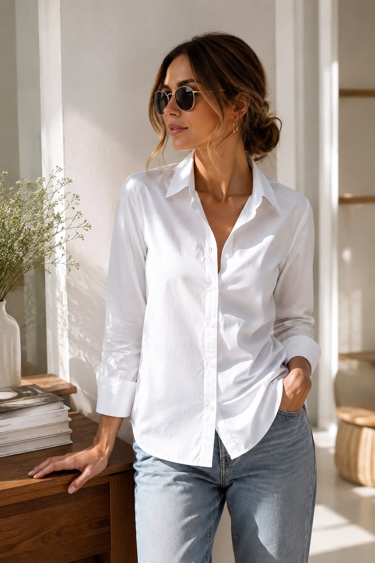 Women Classic White Formal Shirt