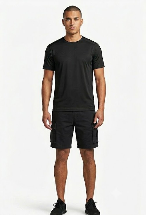 Men's Heavy-Duty Cargo Shorts - Black