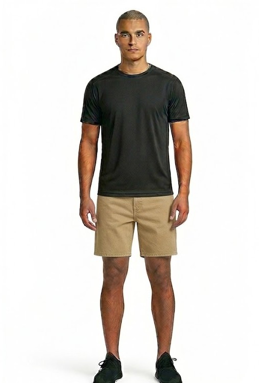 Men's 5-Pocket Denim Shorts - Washed Tan Khaki