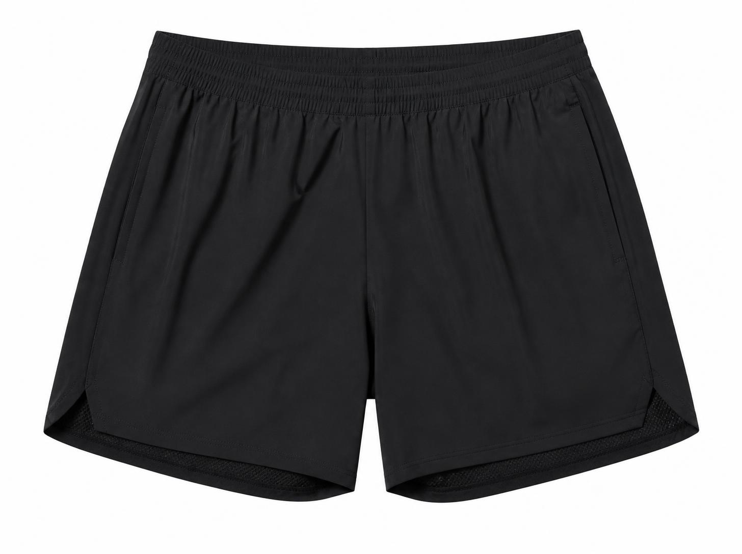Men's Pro Split-Hem Running Shorts - Pitch Black