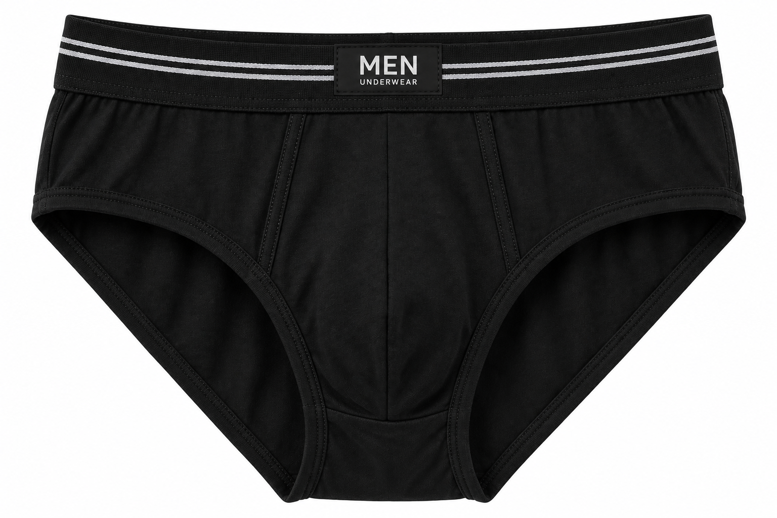 Men's Classic Cotton Hip Briefs - Midnight Black