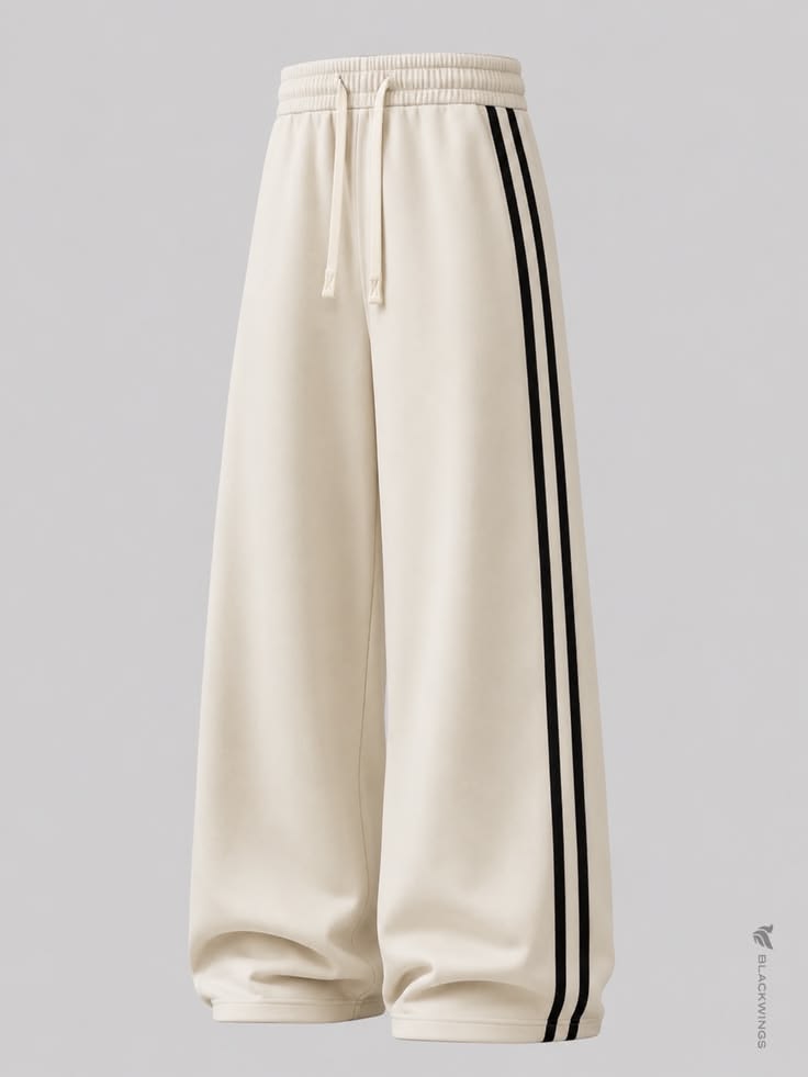 Women White Pinstripe Wide Leg Trousers