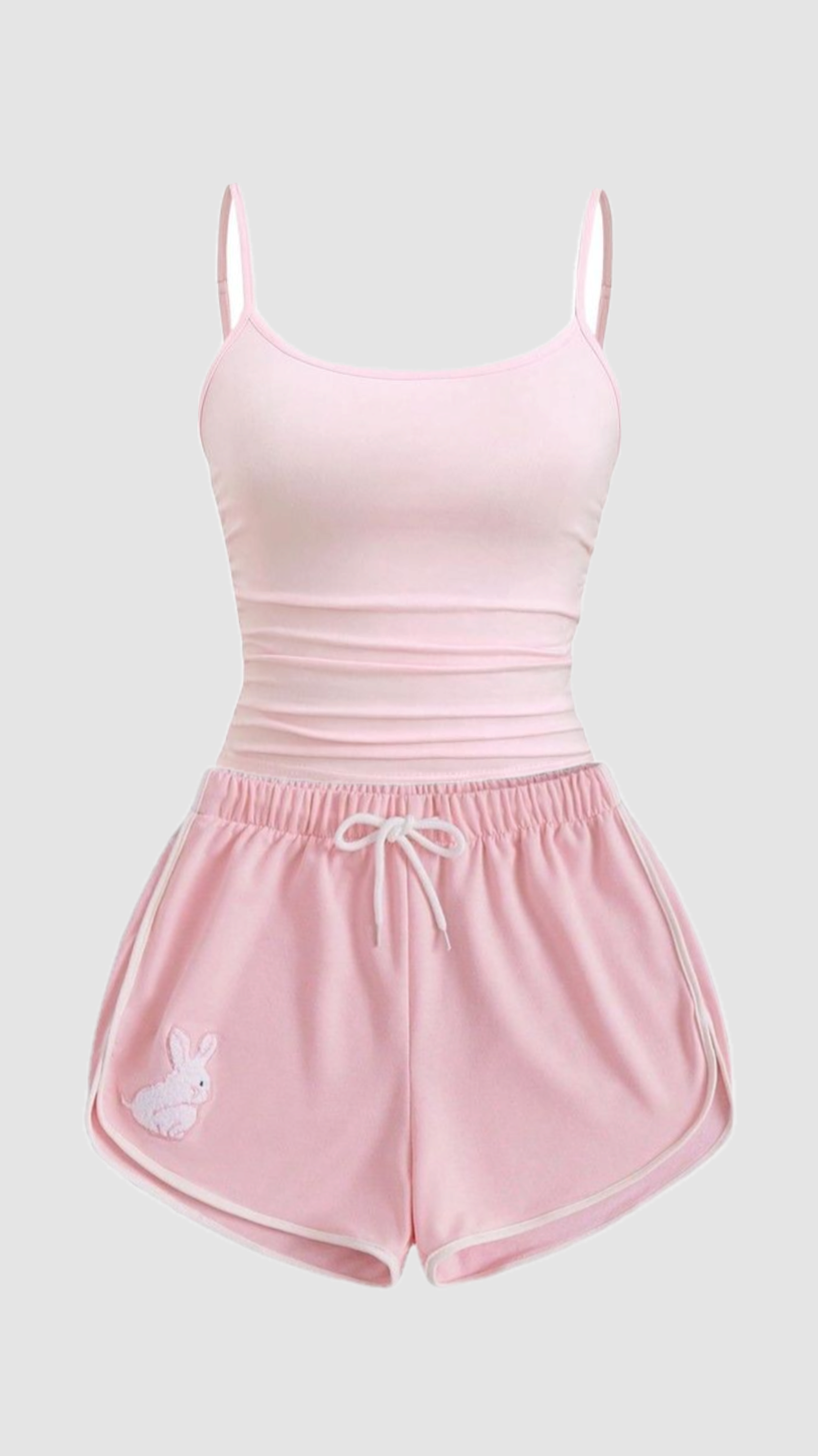 Women Pink Cami & Bunny Shorts Night Set
