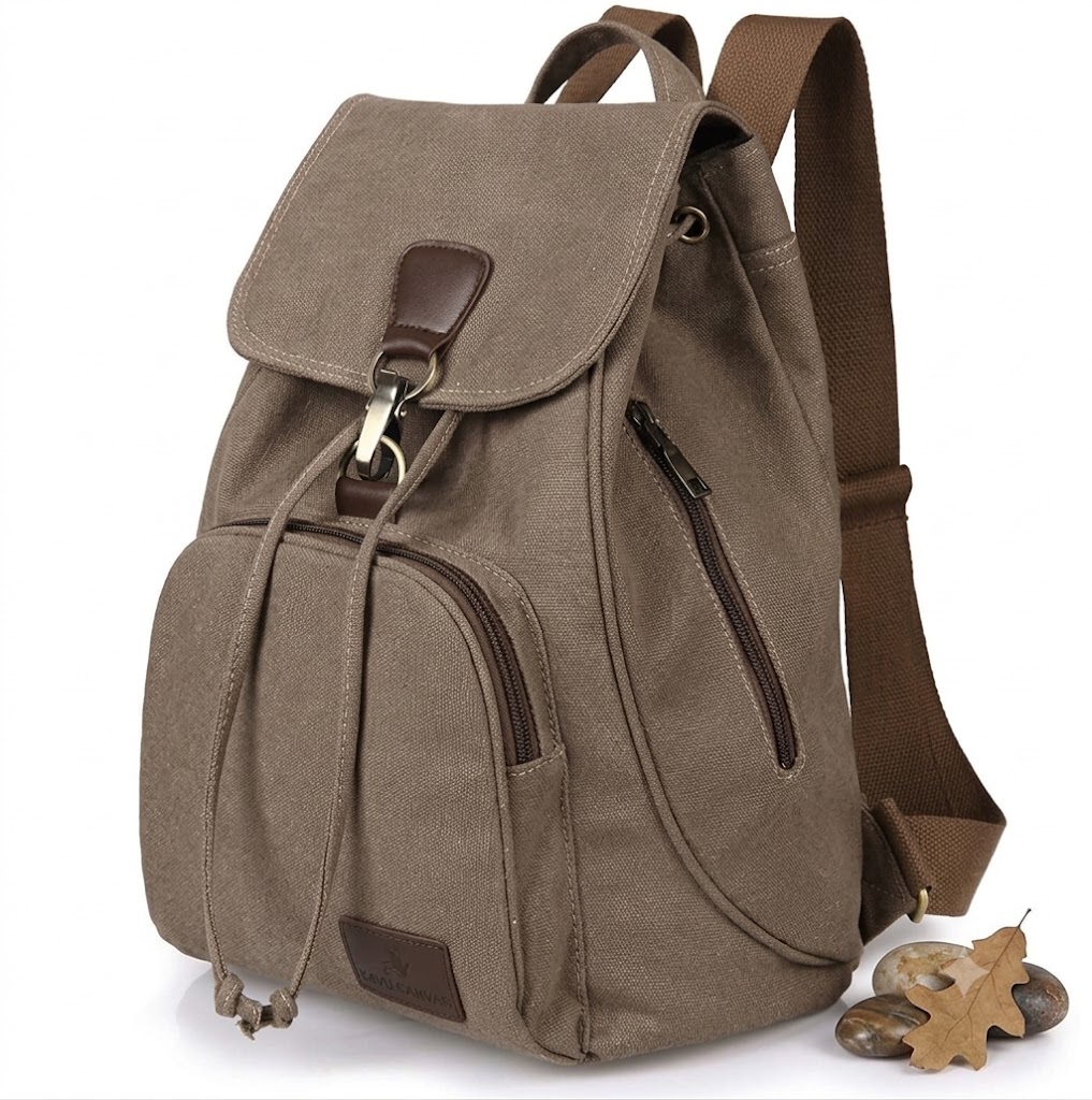 Women Brown Multi Pocket Casual Backpack
