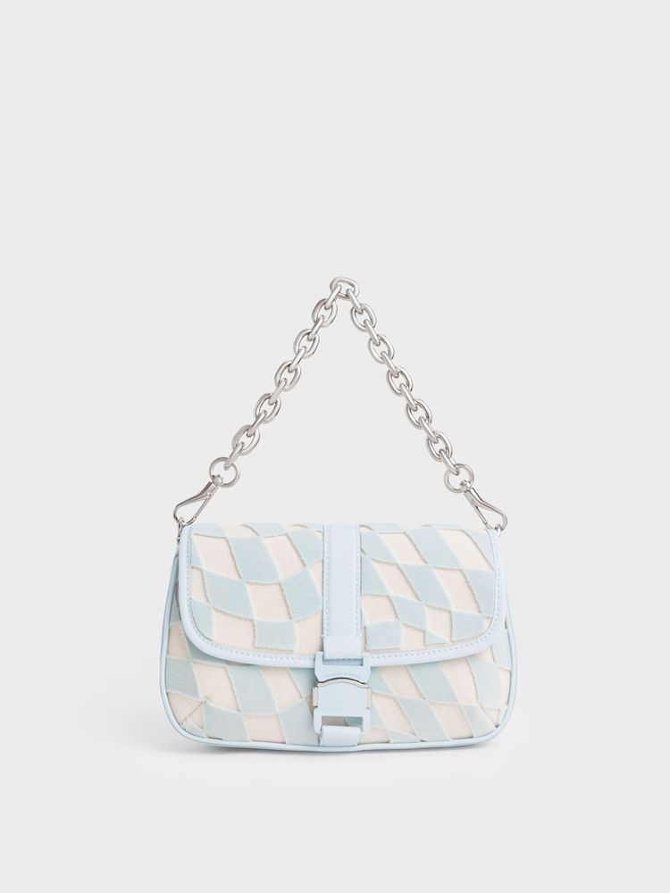 Women Pastel Blue Chain Shoulder Bag