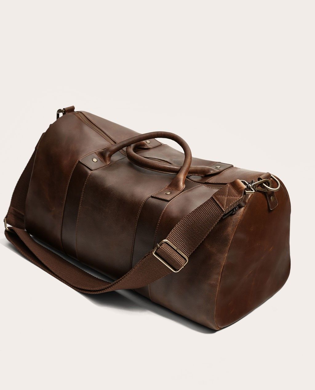 Women Brown Leather Travel Duffel Bag