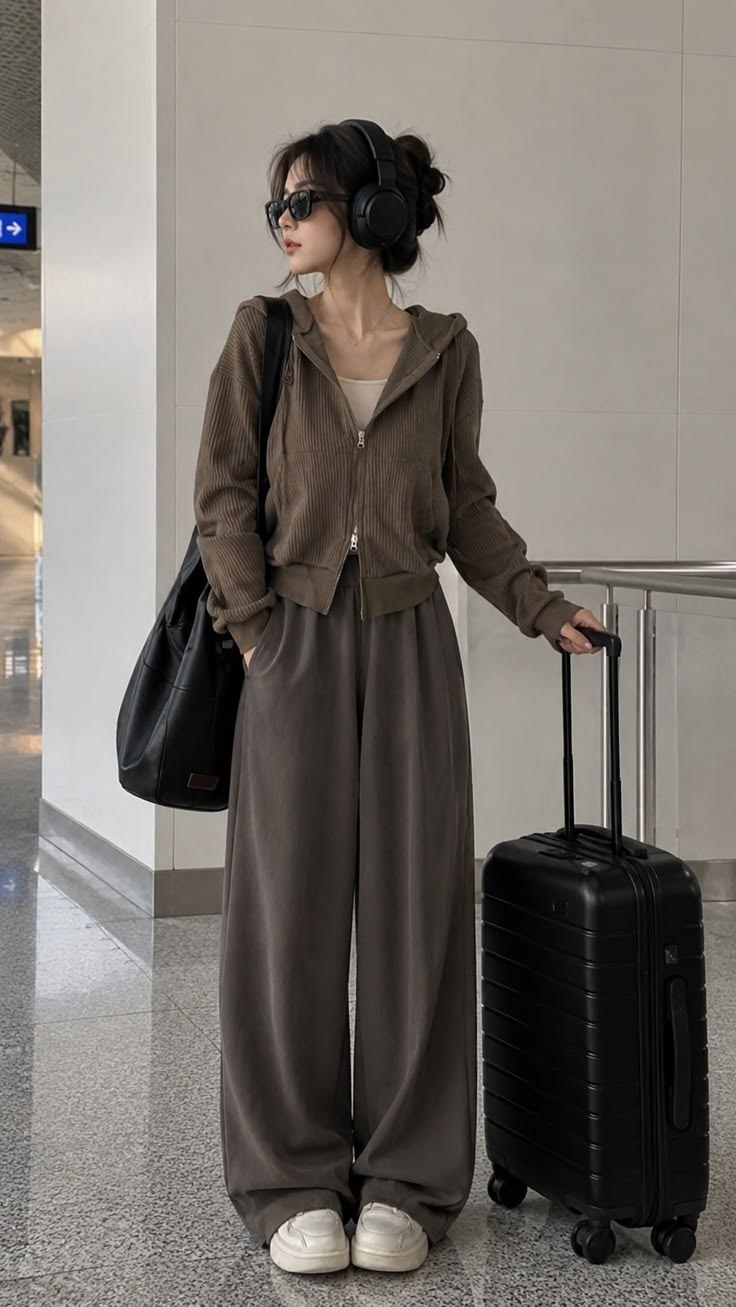 Women Black Hard Shell Cabin Trolley Bag