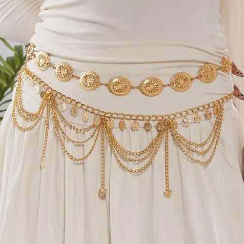 Gold Layered Chain Waist Belt