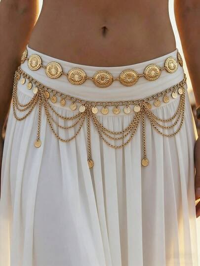 Gold Layered Chain Waist Belt