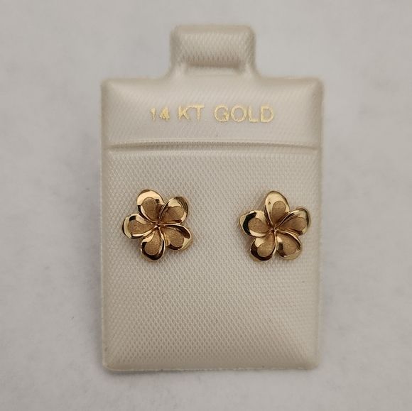 Gold Flower Stud Earrings