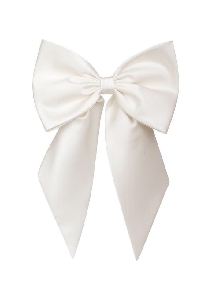 White Satin Bow Hair Charm