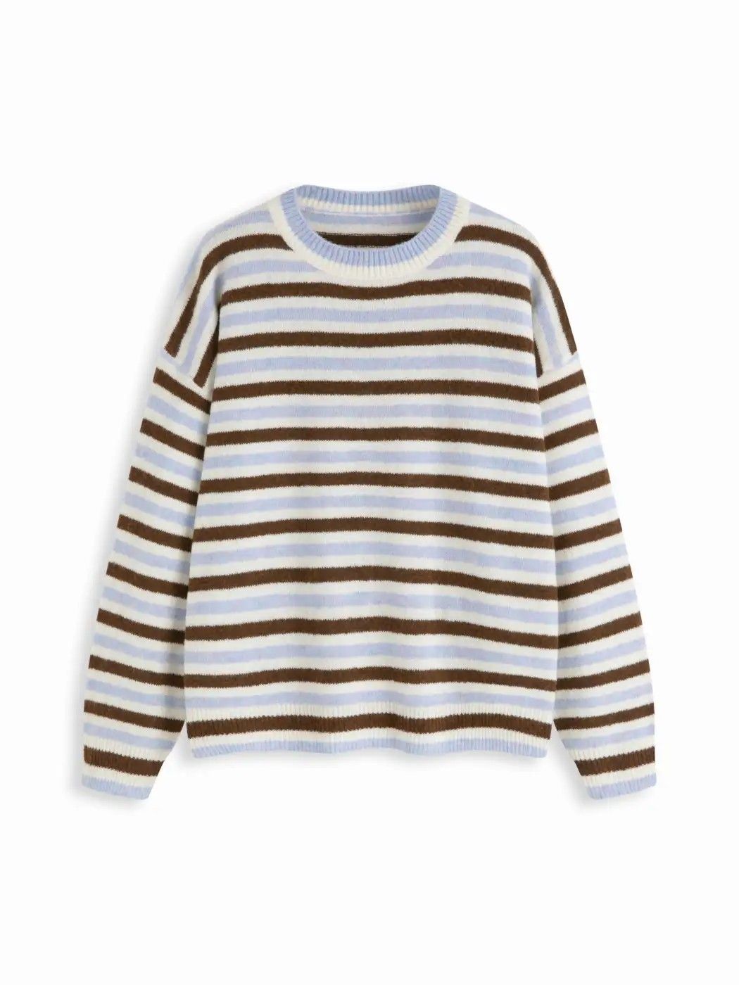 Blue Brown Horizontal Stripe Sweater