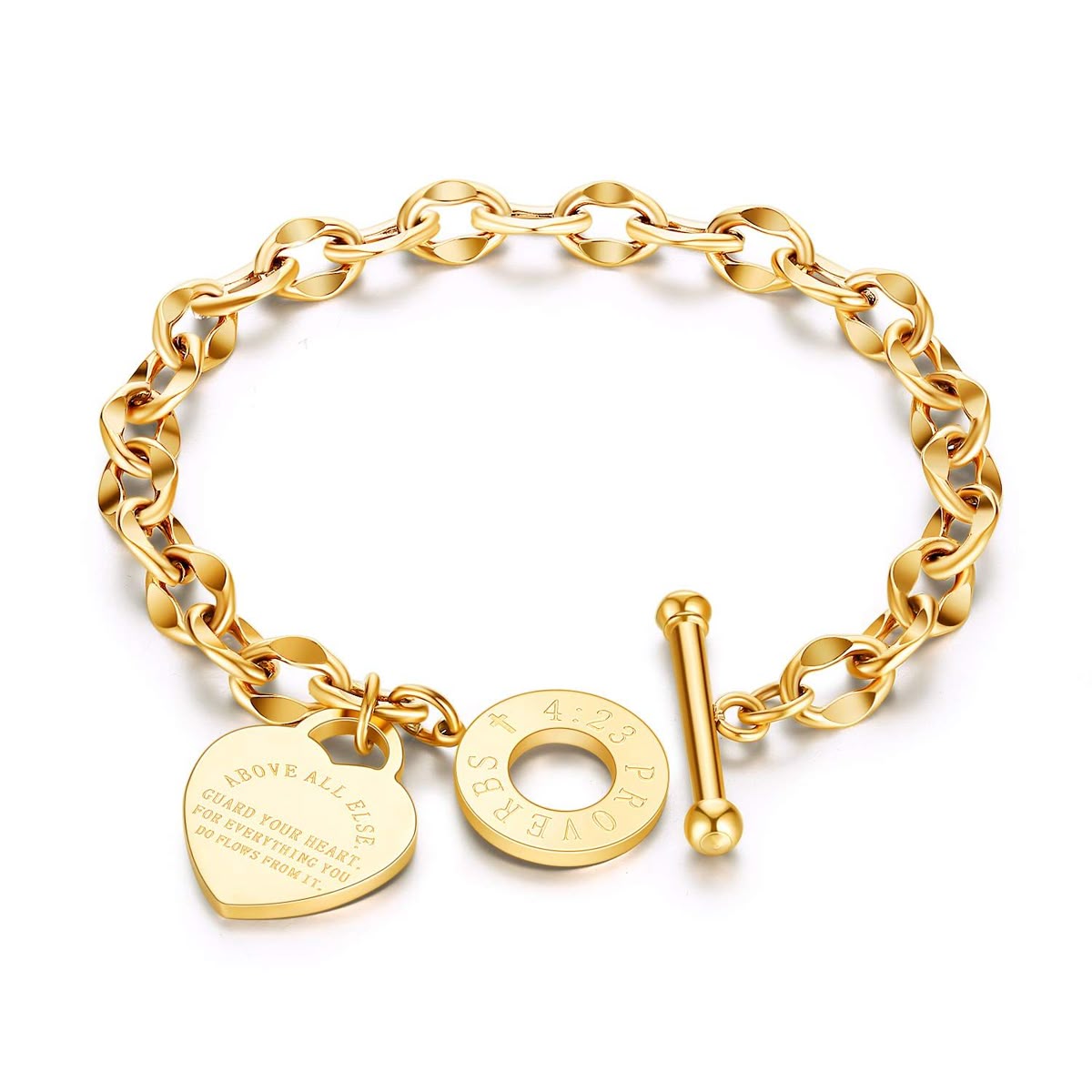 Heart Toggle Charm Bracelet