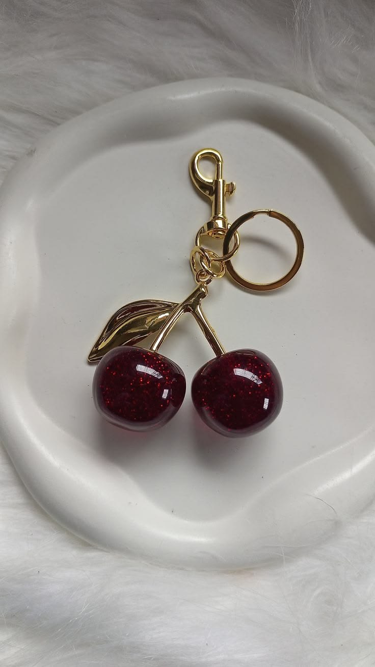 Cherry Star Keychain Charm