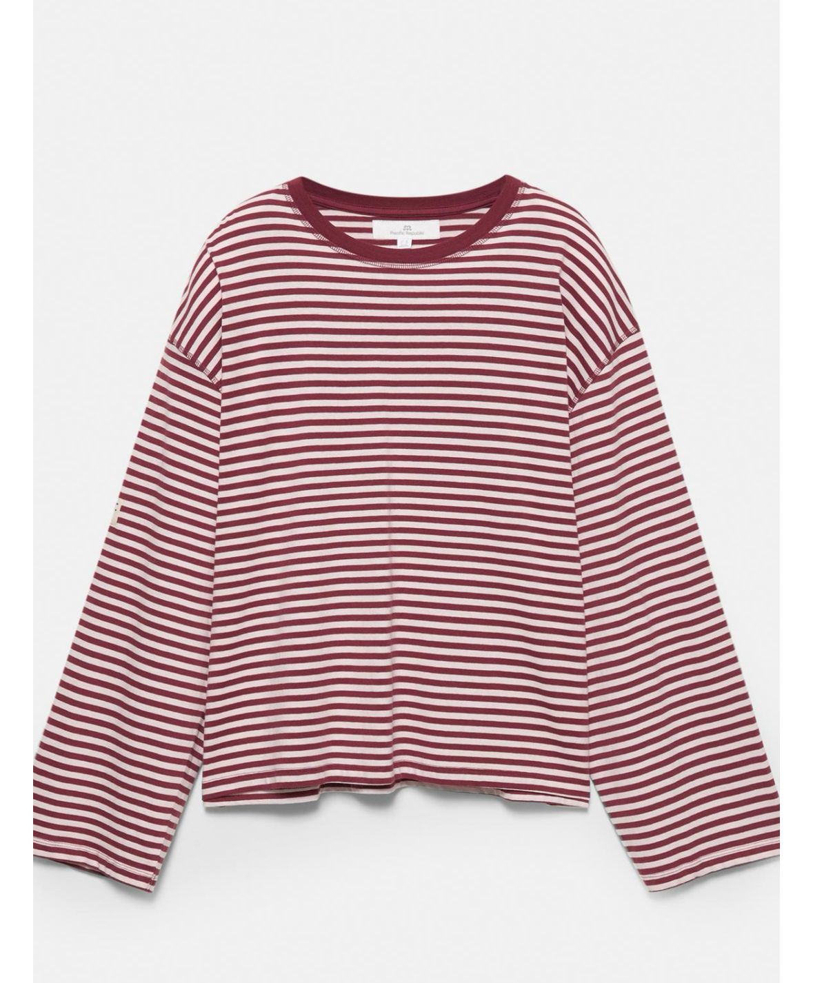 Burgundy White Stripe Relaxed Sweatshirt
