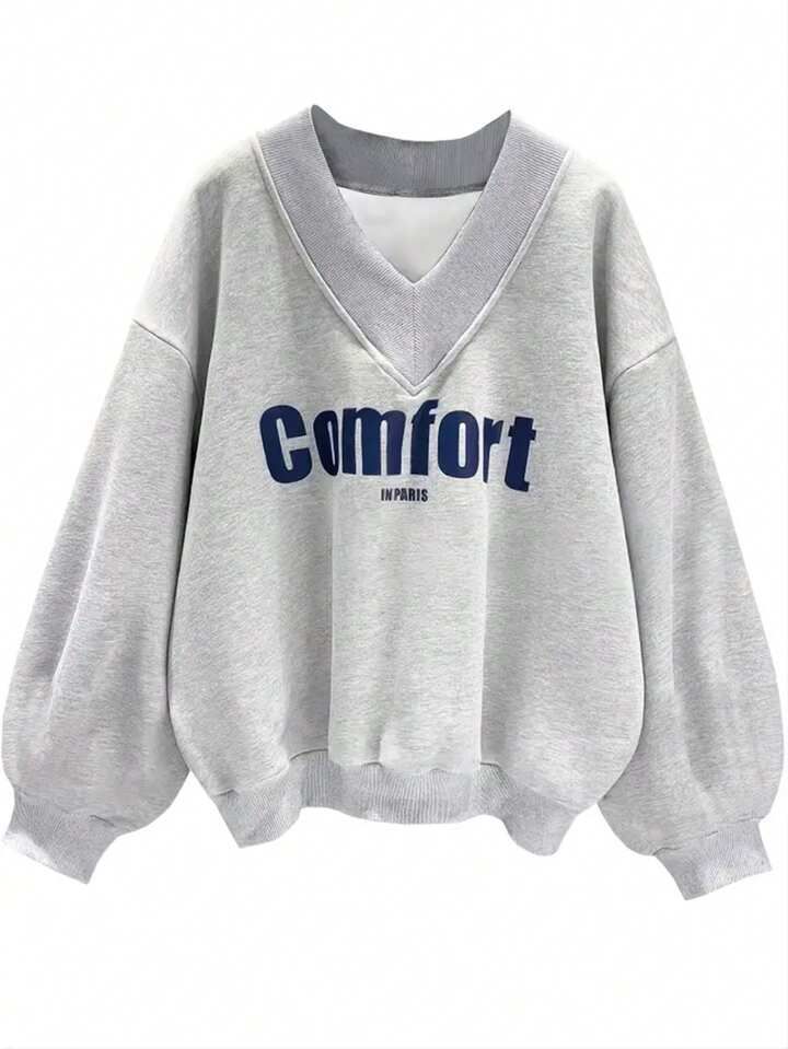 Gray Comfort V-Neck Sweatshirt