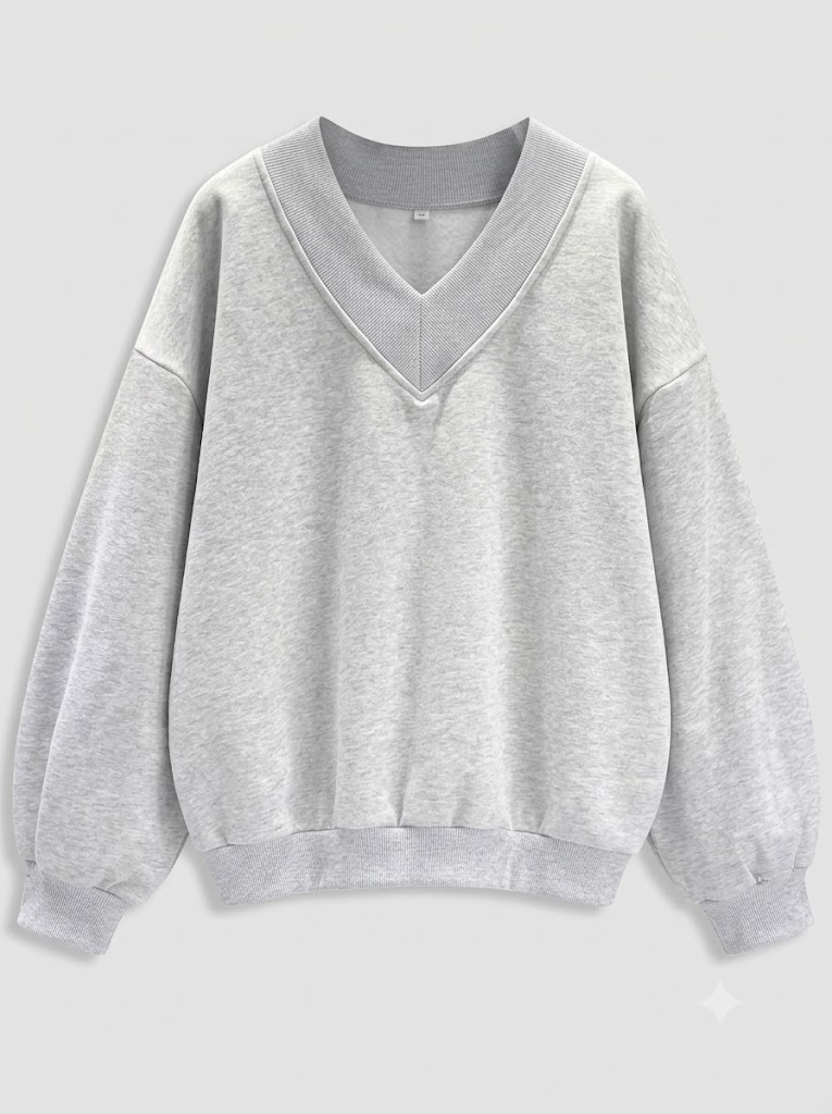 Gray Comfort V-Neck Sweatshirt