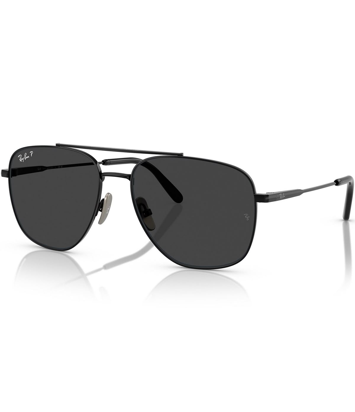 Matte Black Double Bridge Navigator Sunglasses