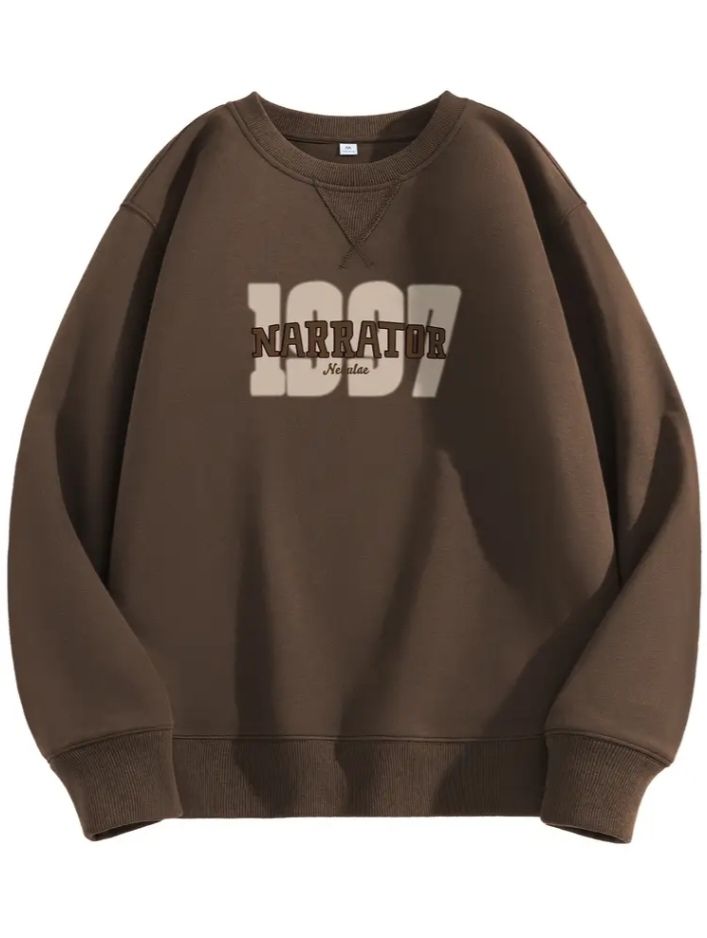 Brown Narrator Graphic Sweatshirt