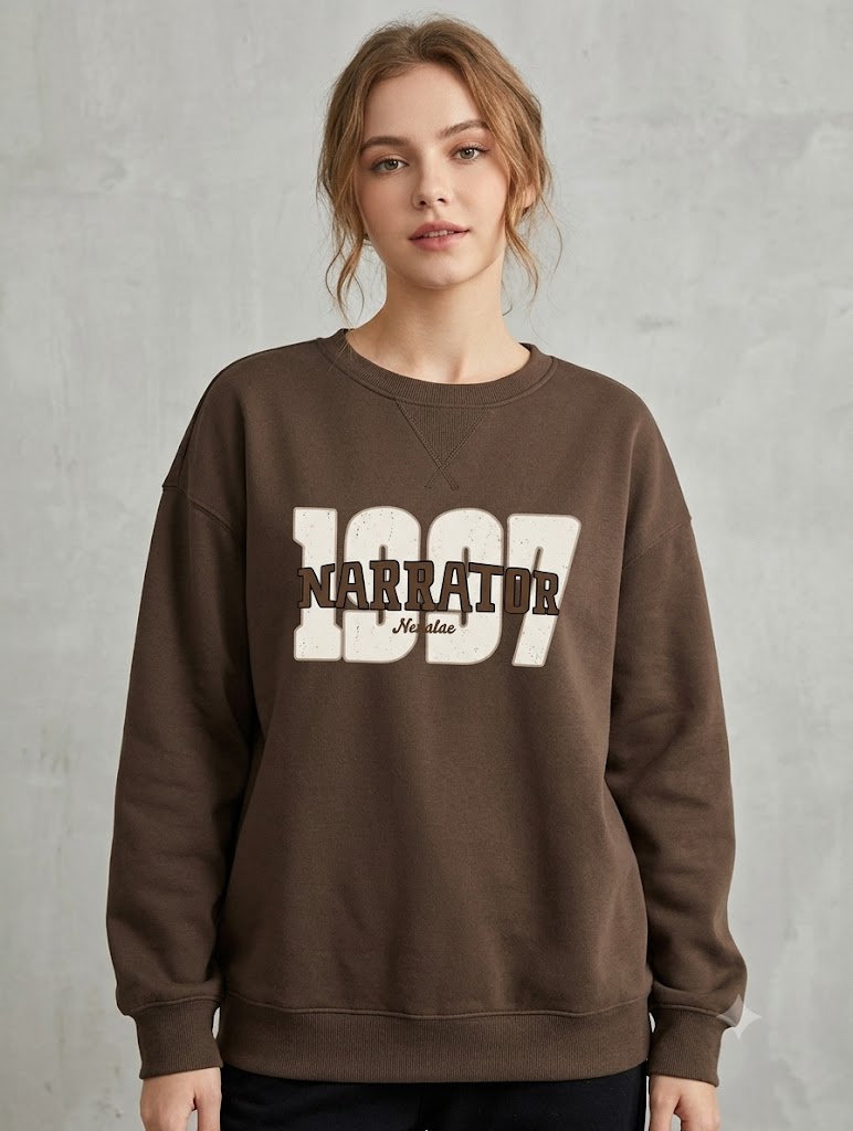 Brown Narrator Graphic Sweatshirt