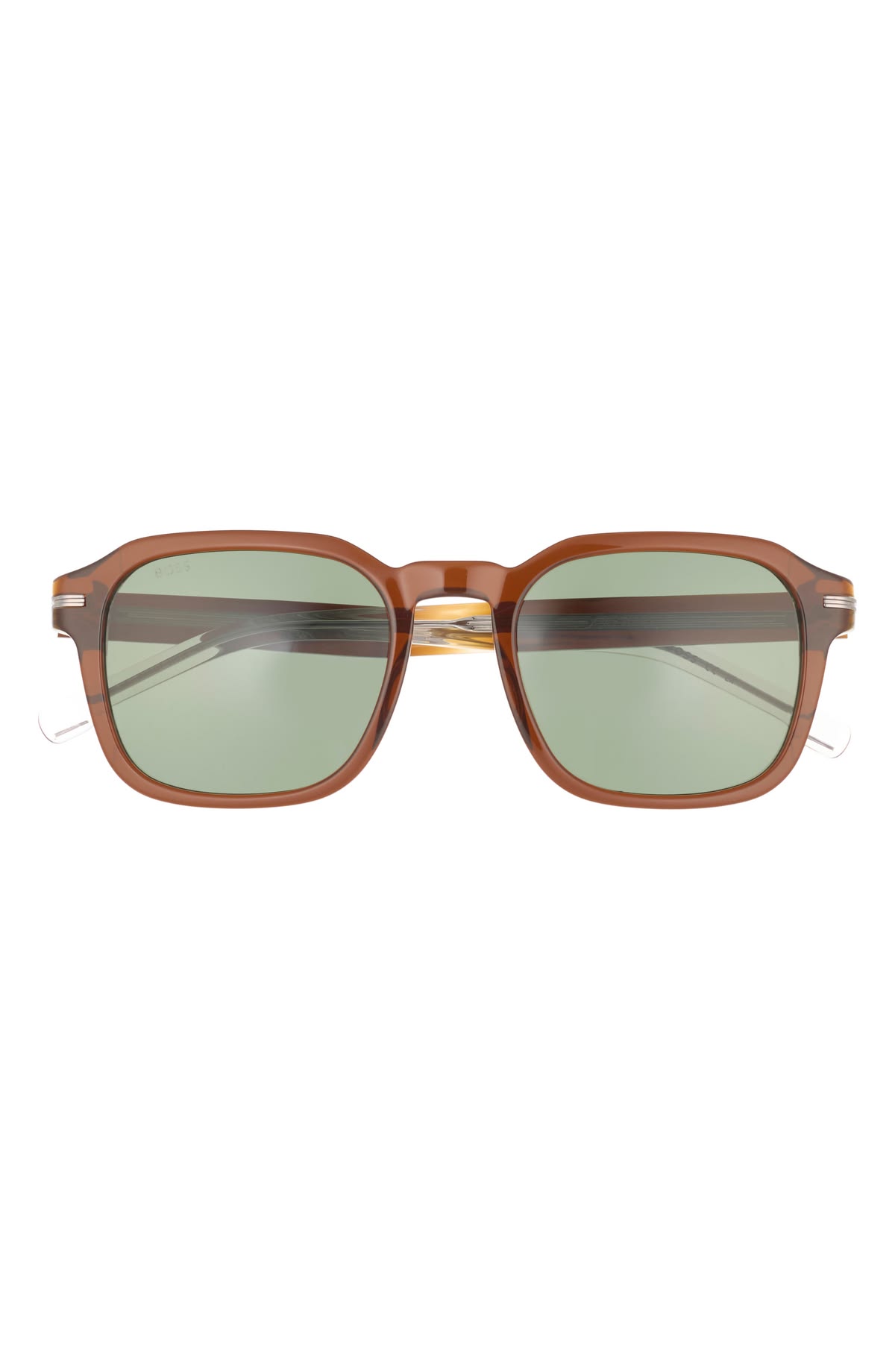 Translucent Amber Brown Square Sunglasses