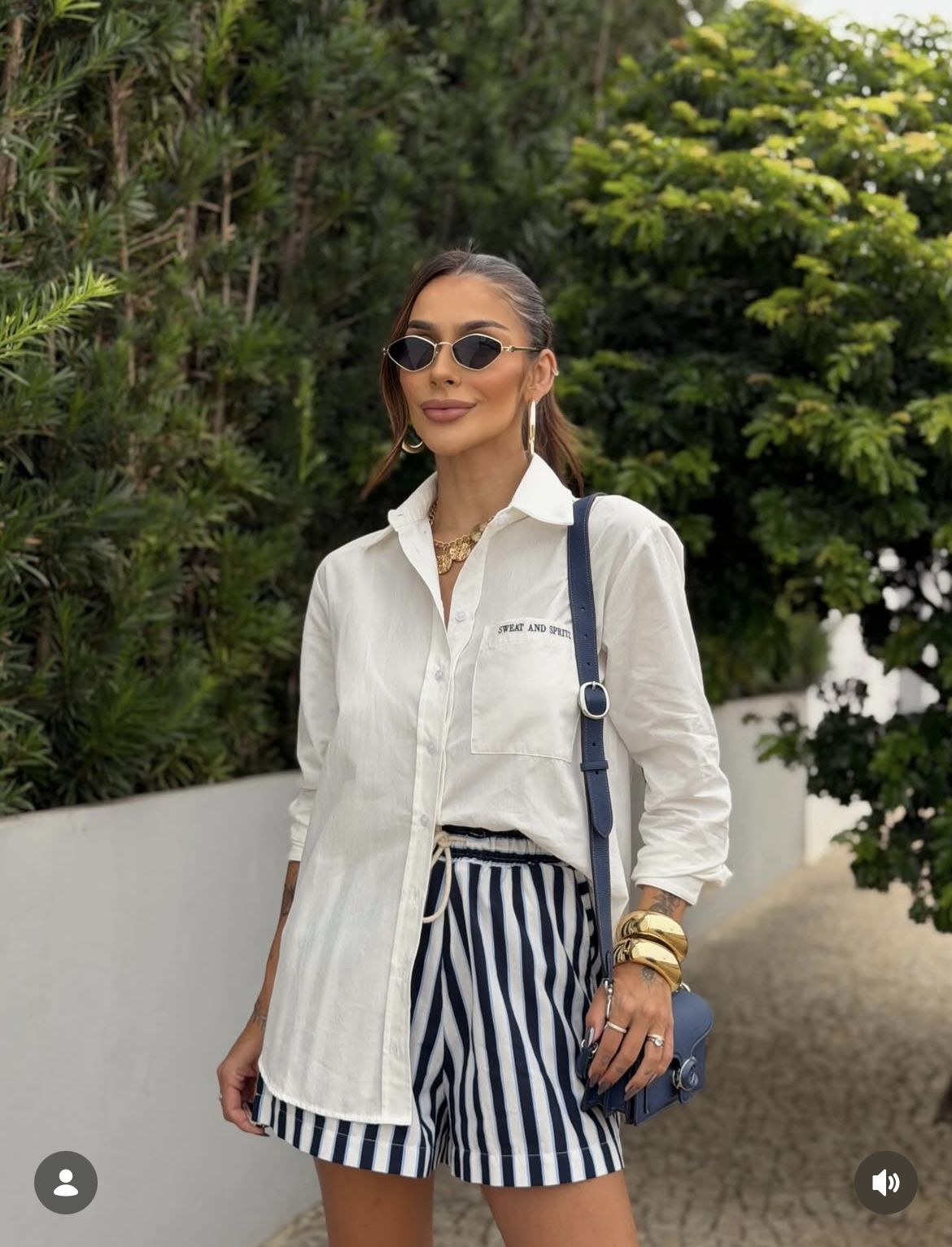Geometric Rhombus Rimless Gold Sunglasses