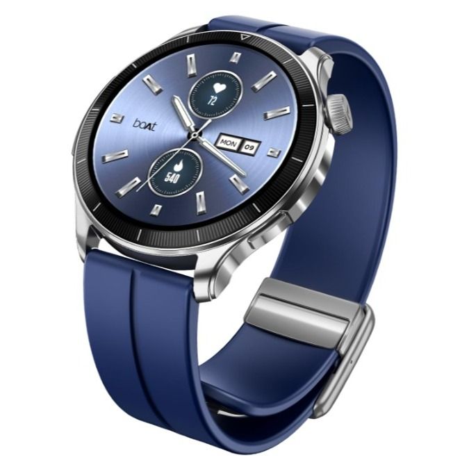 Chrono Blue Dial Rugged Smartwatch With Silicone Strap