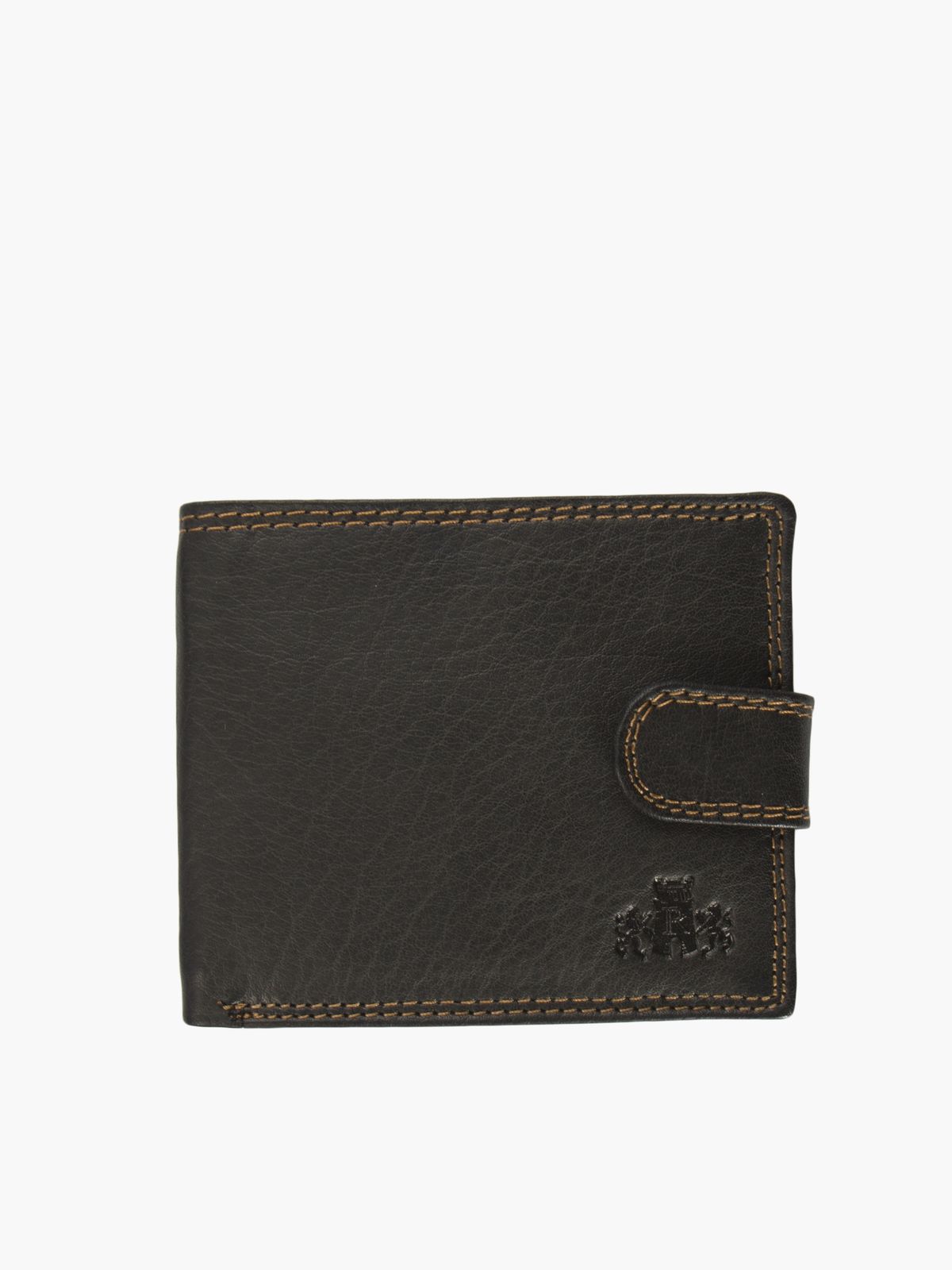 Ultra-Slim Smooth Black Genuine Leather Bifold Wallet