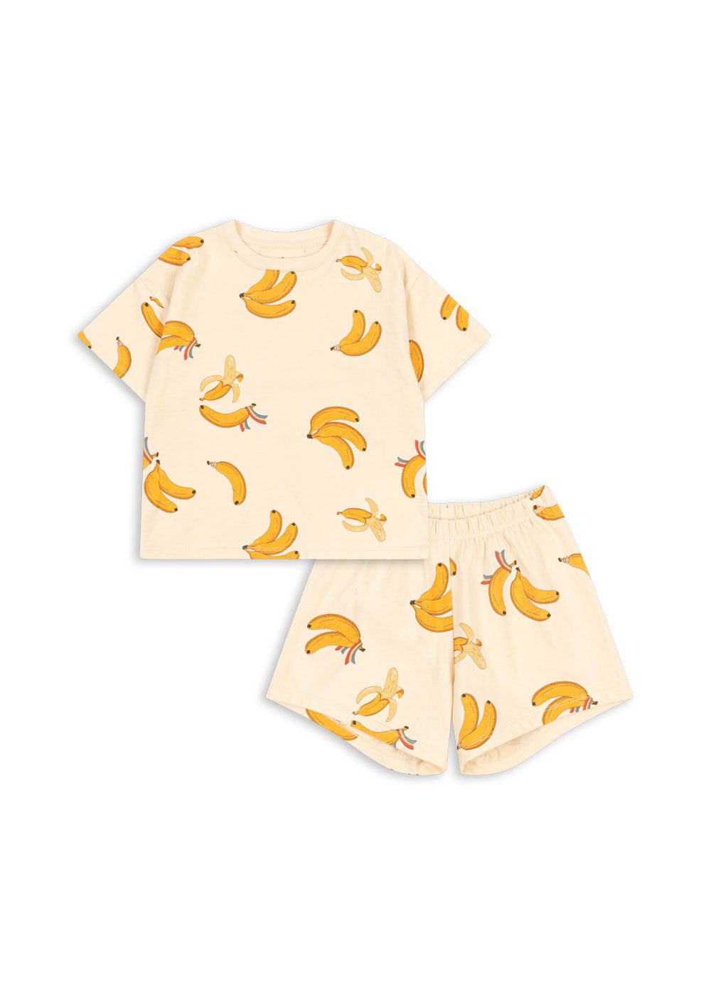 Cream Banana Print T-Shirt & Shorts Set