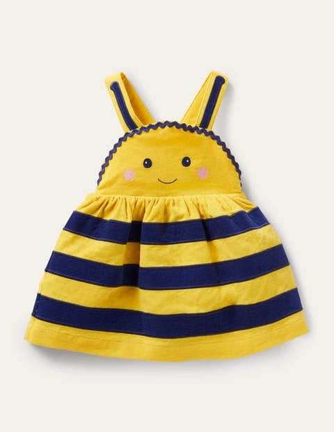 Yellow Bee Stripe Baby Dress
