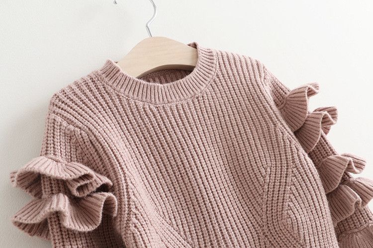 Pink Ruffle Knit Baby Sweater