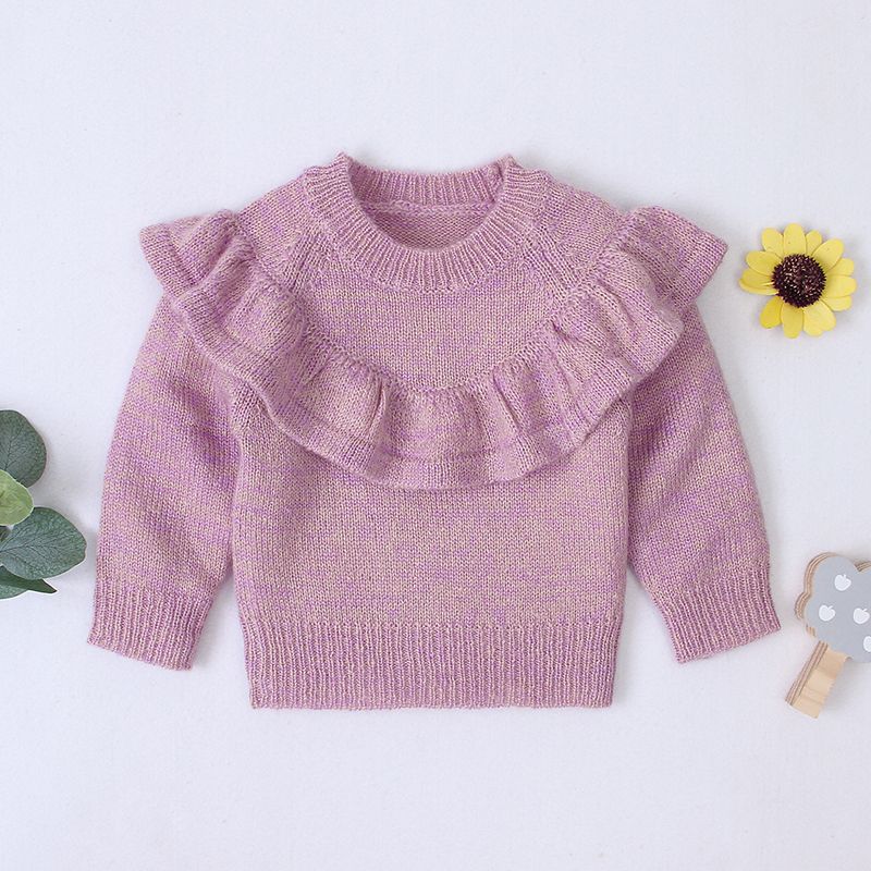 Pink Ruffle Knit Baby Sweater