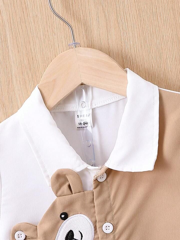 Cute Puppy Pocket Polo T-Shirt & Shorts Set