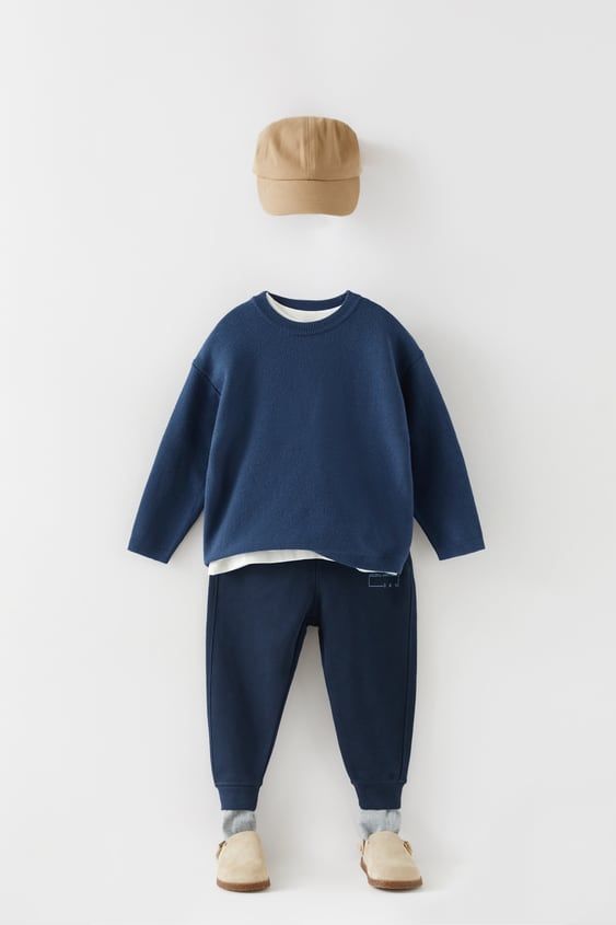Navy Blue Kids Sweatshirt & Jogger Set
