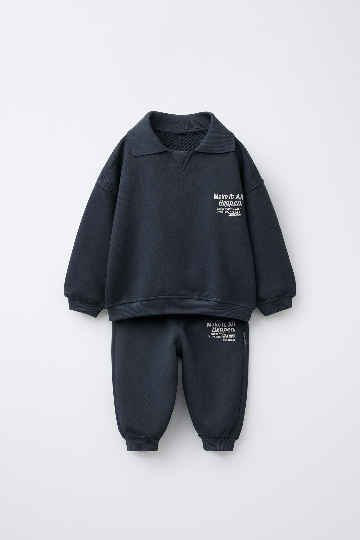 Navy Blue Kids Sweatshirt & Jogger Set