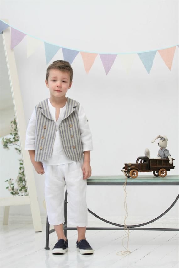 White Shirt, Grey Vest & Trousers Formal Set