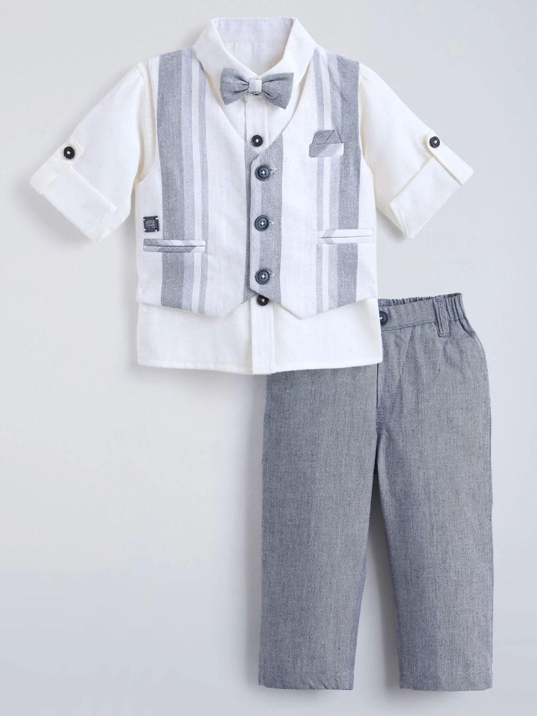 White Shirt, Grey Vest & Trousers Formal Set