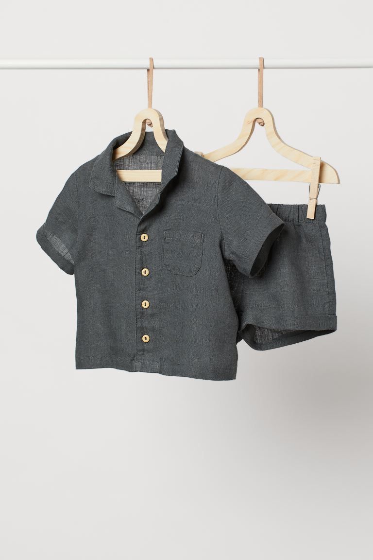 Sage Green Polo Shirt & Shorts Set