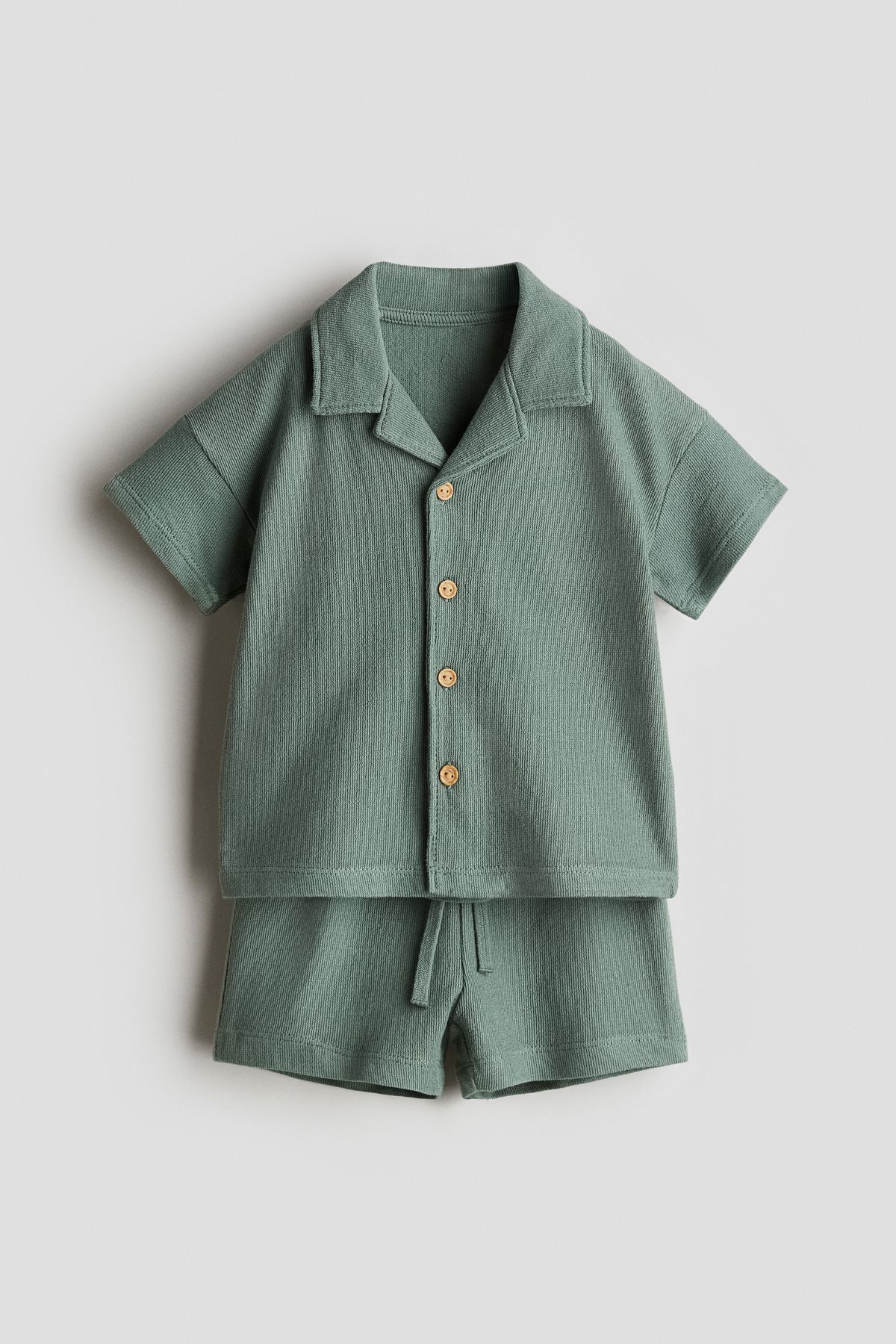 Sage Green Polo Shirt & Shorts Set