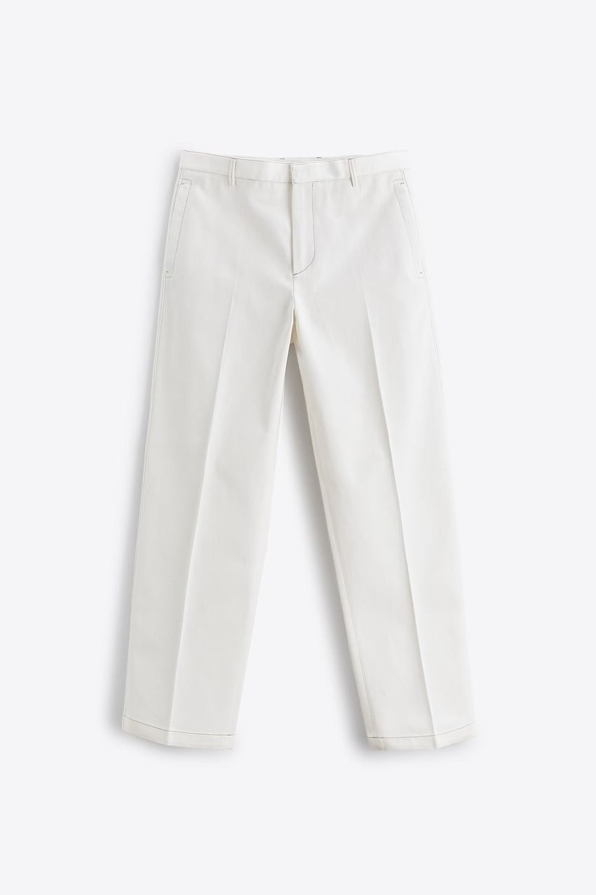Maroon Striped Polo Shirt & White Pants Set