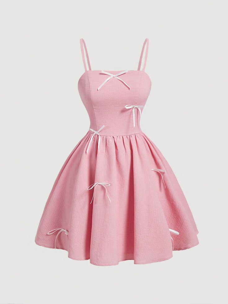 Pink Bow Detail Party Dress
