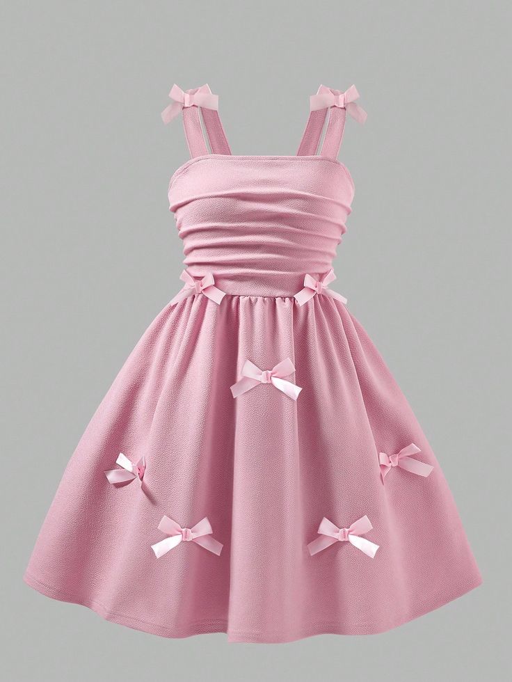Pink Bow Detail Party Dress