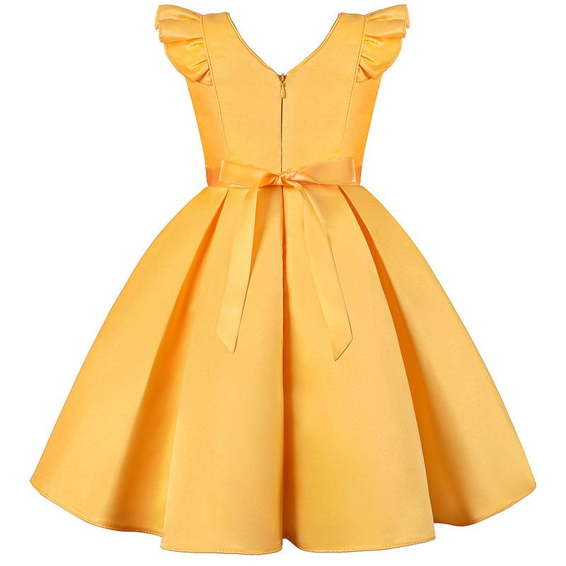 Golden Embroidered Party Dress
