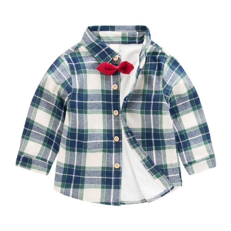 Blue Plaid Shirt & Beige Suspender Pants Set