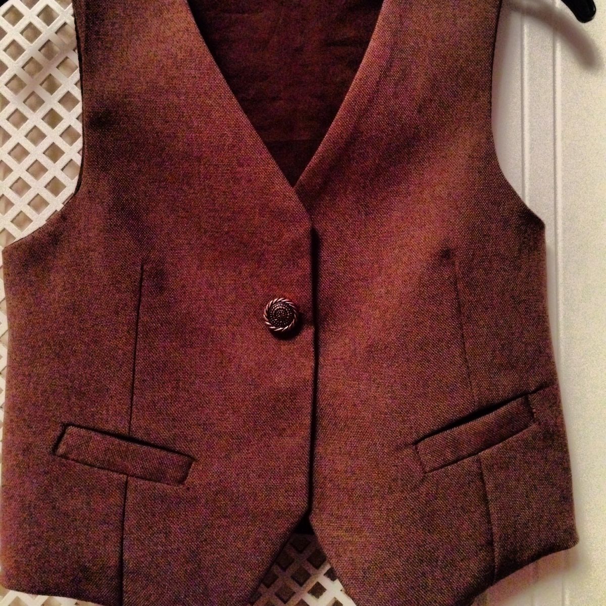 Brown Waistcoat, White Shirt & Black Pants Set