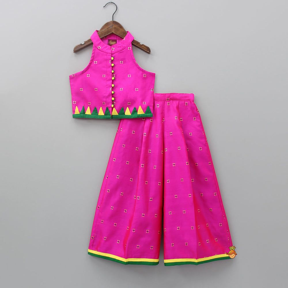 Pink Bandhani Kurta & Palazzo Set