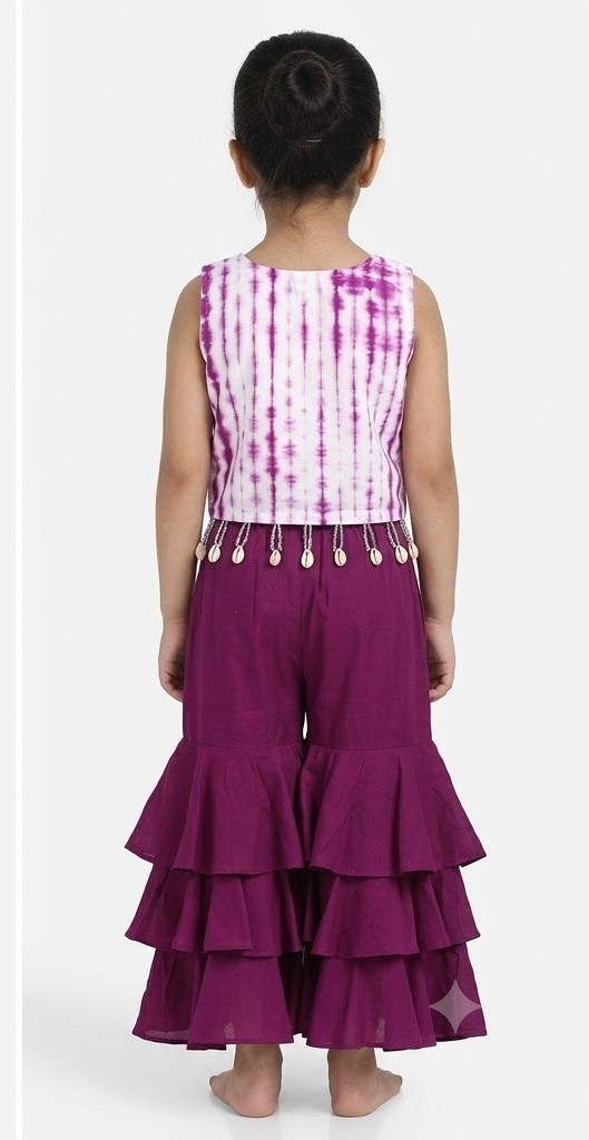 Pink Tie-Dye Top & Tiered Skirt Set