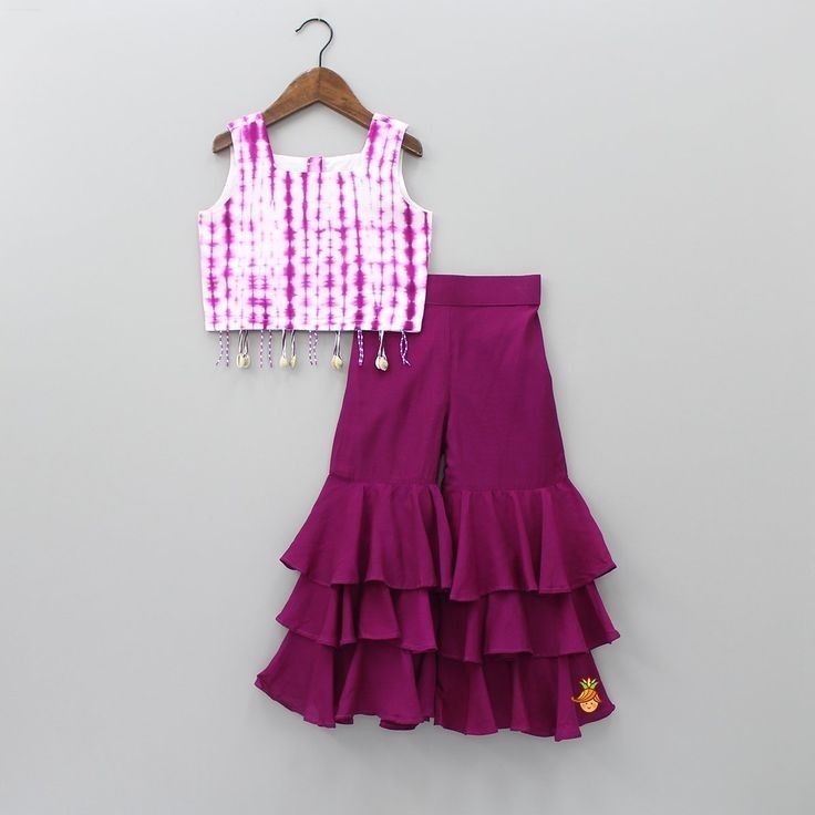 Pink Tie-Dye Top & Tiered Skirt Set