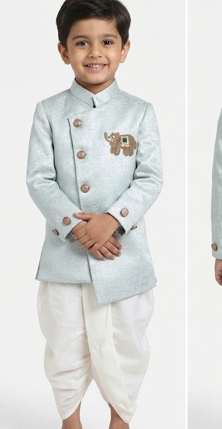Mint Green Embroidered Kurta & Dhoti Set